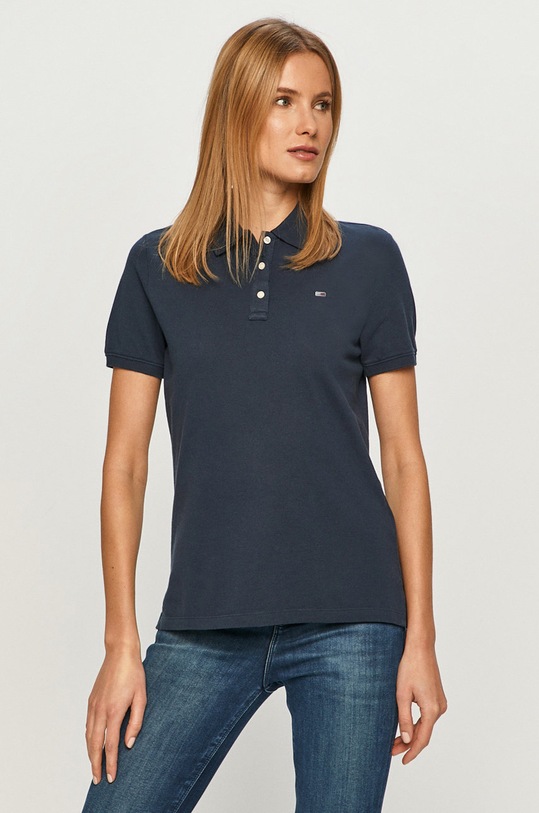 Tommy Jeans - T-shirt DW0DW09199.NOS bawełna granatowy DW0DW09199.NOS