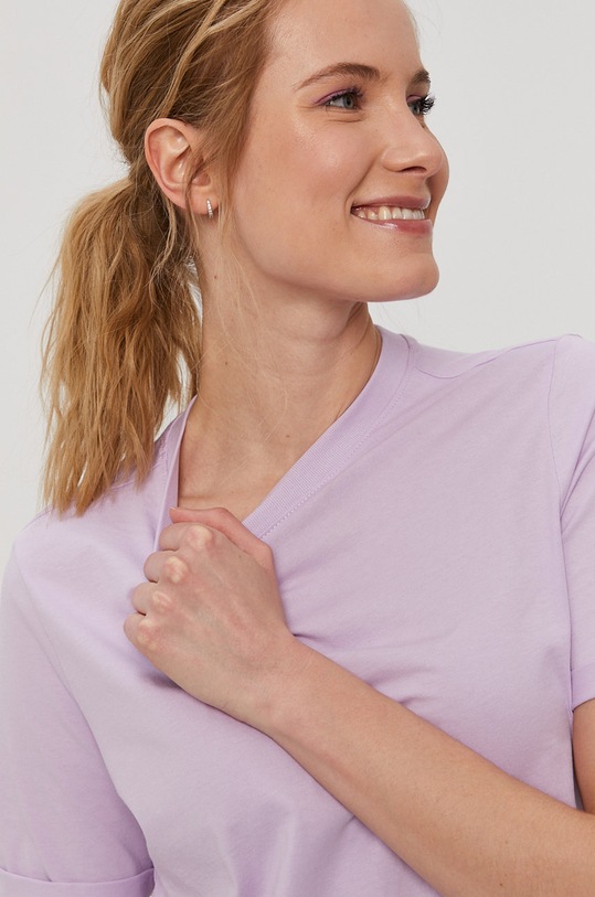 Pieces - T-shirt fioletowy 17086970