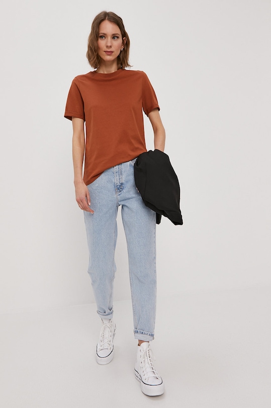 Pieces - Tričko 17086970 hnědá AA00