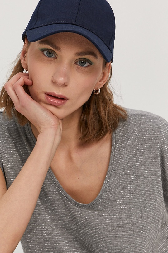 Pieces T-shirt szary 17078572