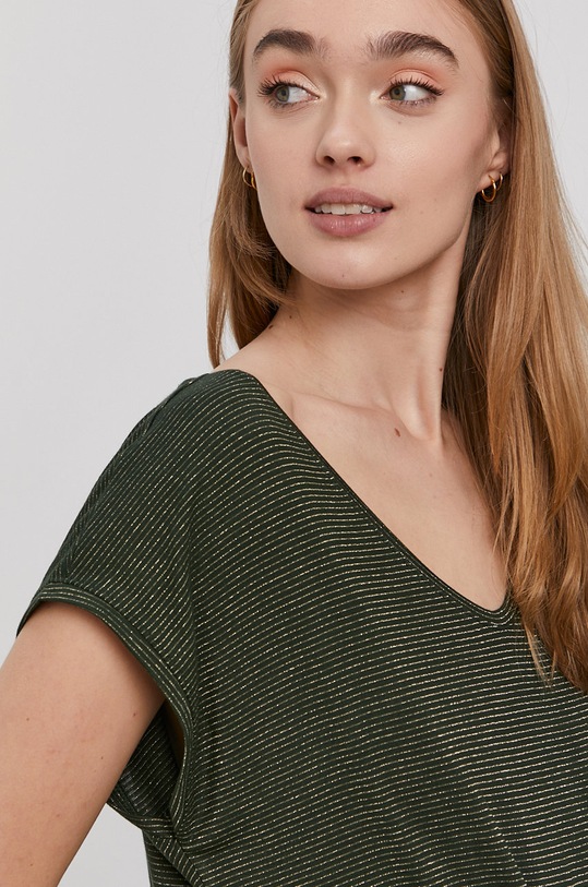 Pieces - T-shirt zielony 17078572