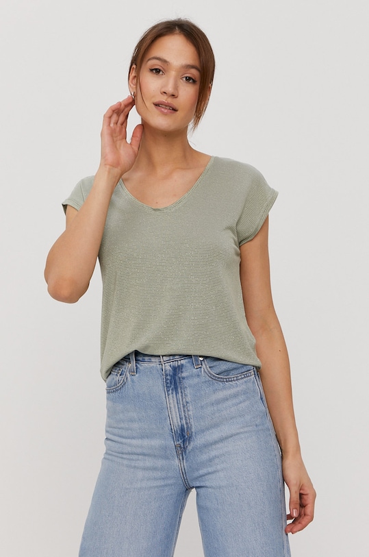 Tričko Pieces s elastanom zelená 17078572