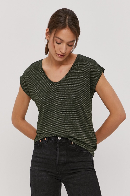 Pieces T-shirt zielony 17078572