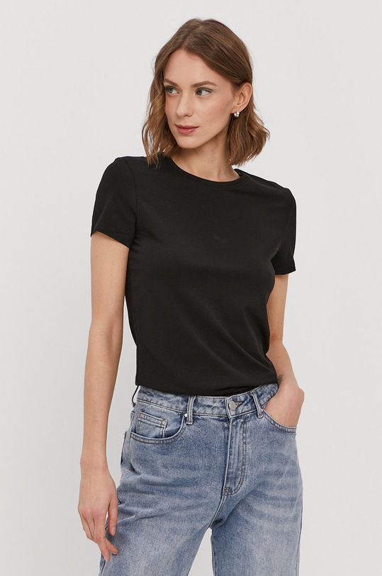 Tričko Pieces s elastanem černá 17082526
