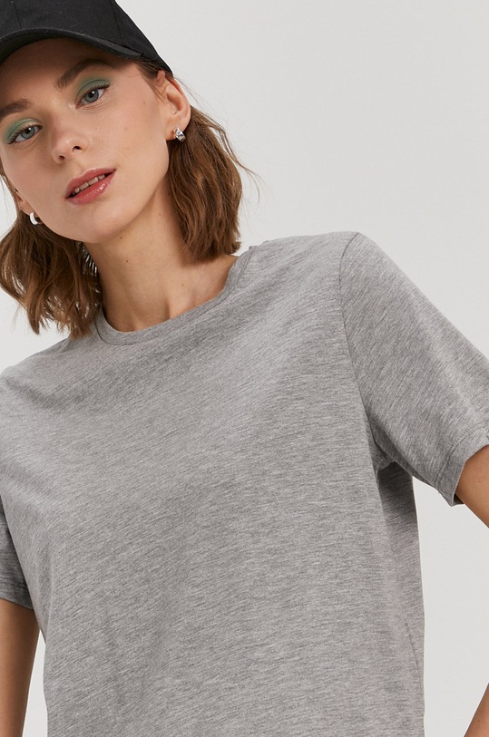 Pieces T-shirt szary 17109209