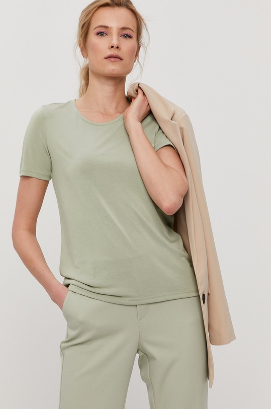 Tričko Pieces okrúhly zelená 17110552