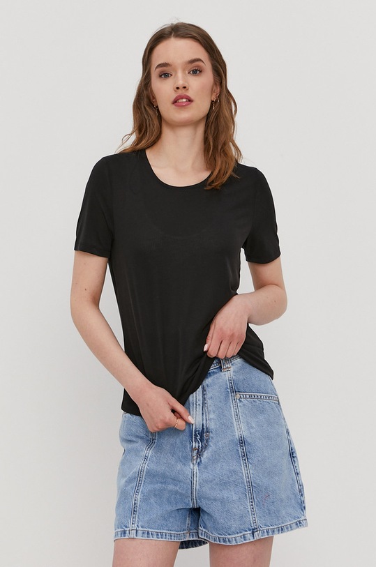 Tričko Pieces kulatý černá 17110552