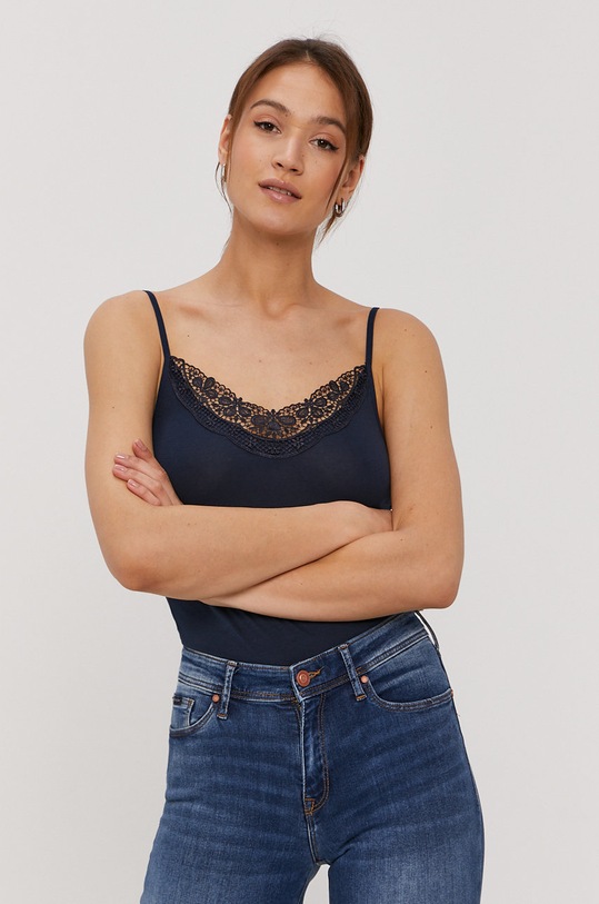 Top Vero Moda s elastanom tmavomodrá 10231874
