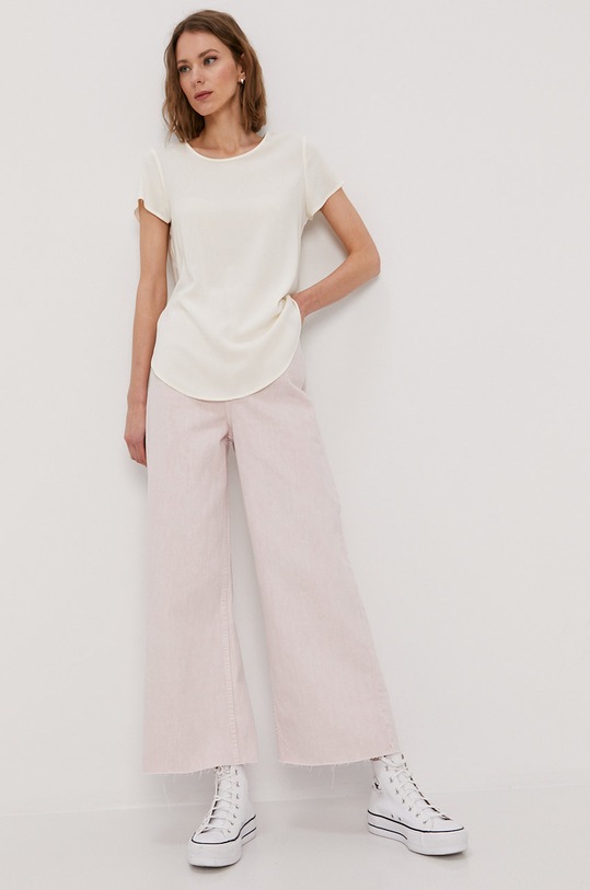 Vero Moda Bluzka z elastanem beżowy 10248152