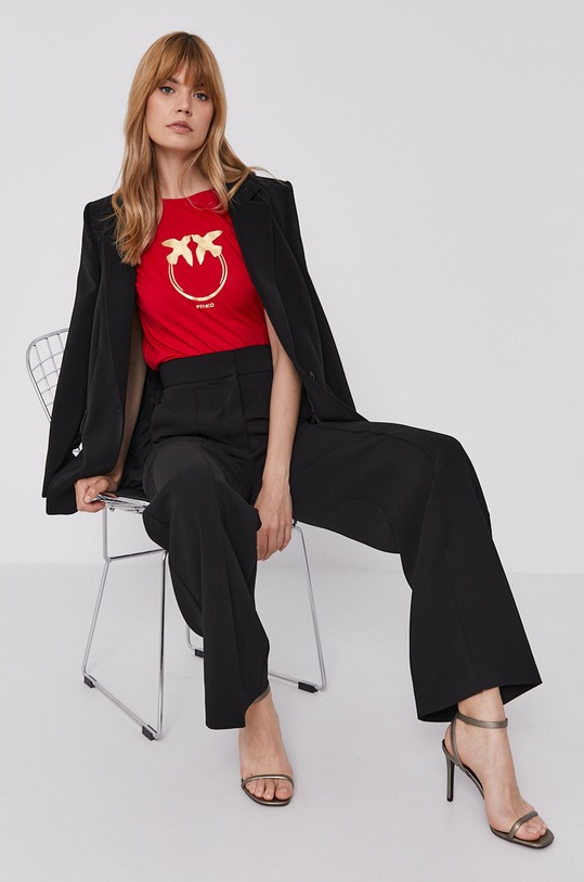 Tričko Pinko SPEC PROD kulatý červená 1N137X.Y651