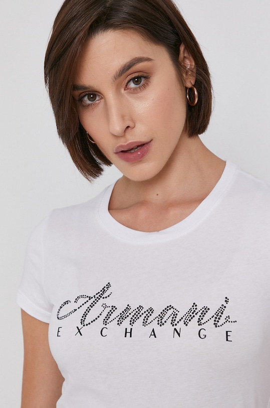 Armani Exchange tricou din bumbac alb 8NYT91.YJG3Z.NOS
