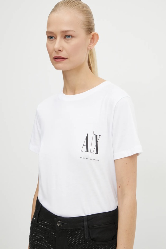 Armani Exchange t-shirt bawełniany biały 8NYTFX.YJG3Z.NOS