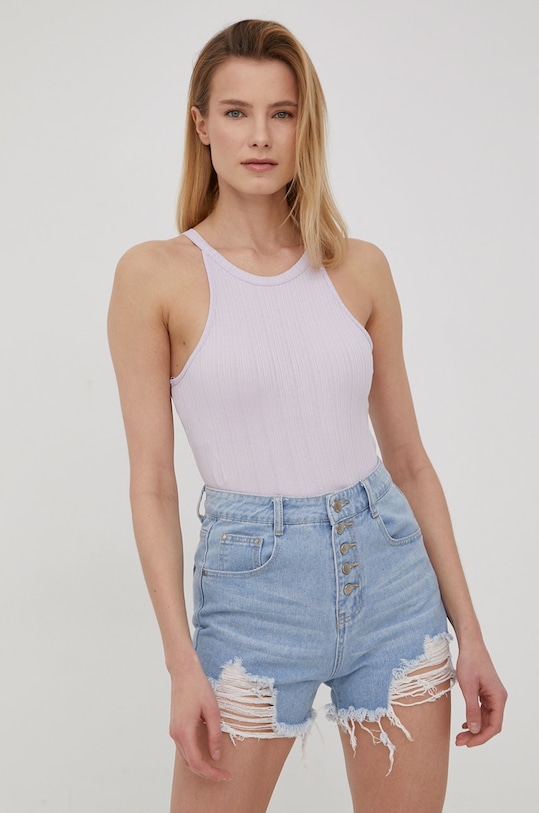 Vila top pozostałe fioletowy 14070249.PastelLila