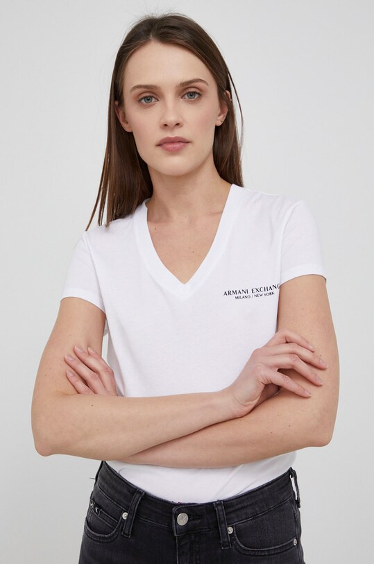 Хлопковая футболка Armani Exchange хлопок белый 8NYT81.YJG3Z.NOS