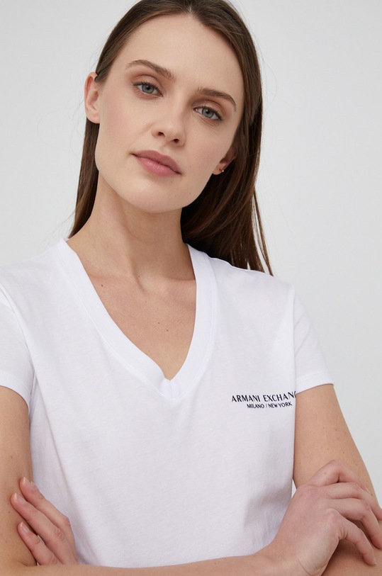 Хлопковая футболка Armani Exchange белый 8NYT81.YJG3Z.NOS