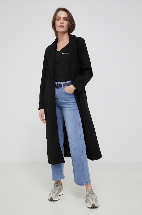 Armani Exchange pamut póló 8NYT81.YJG3Z.NOS fekete NC00