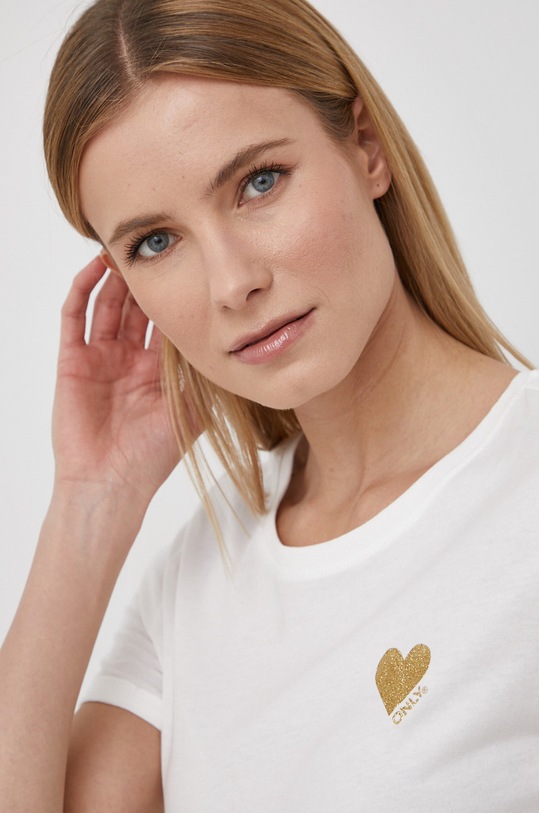 Bavlnené tričko Only biela 15244714.CloudDance