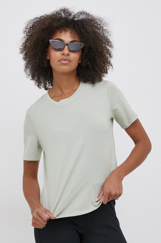 JDY T-shirt bawełniany zielony 15254078.MineralGra