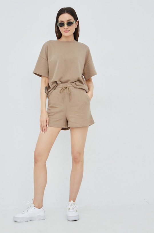 Majica kratkih rukava Pieces 17118870.SilverMink smeđa AA00