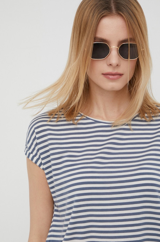 Vero Moda T-shirt Z elastanom modra 10211785.ChinaBlue