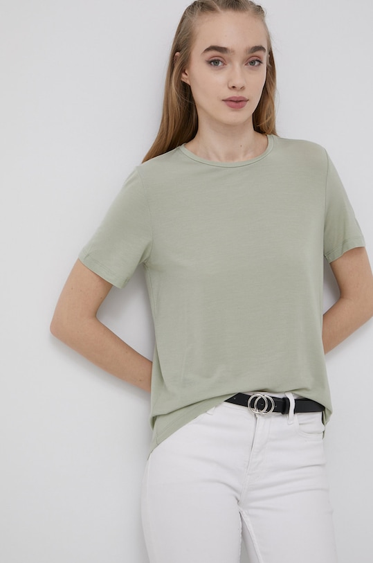 Vero Moda t-shirt z elastanem zielony 10243880.DesertSage