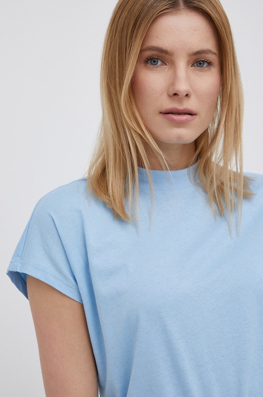 Vero Moda t-shirt bawełniany niebieski 10258657.BlueBell