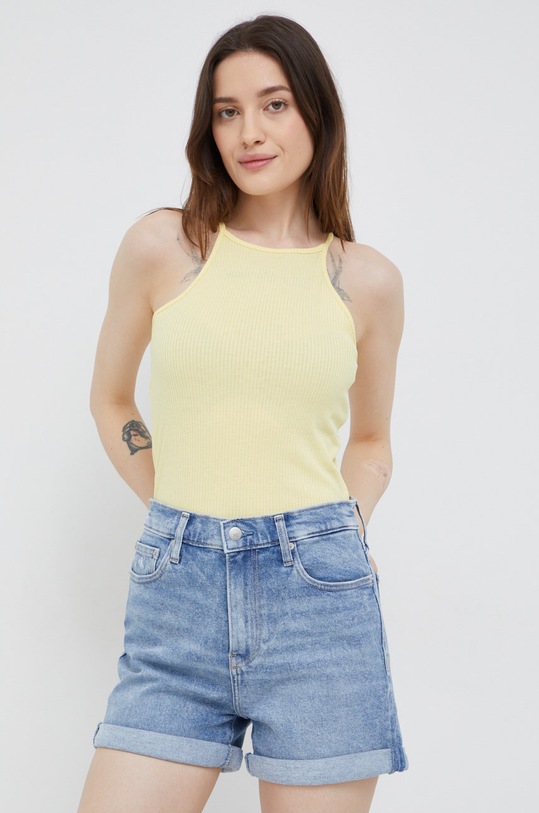 Vero Moda top z elastanem beżowy 10266713.LemonMerin