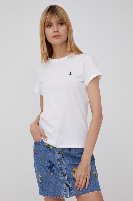 Pamučna majica Polo Ralph Lauren bijela 211847073009