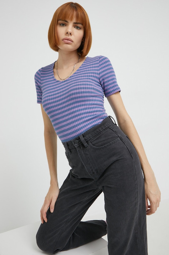 JDY t-shirt wzorzyste fioletowy 15253481.ChalkViole