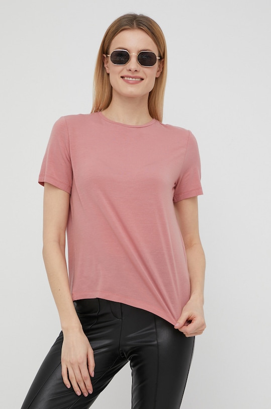 Vero Moda t-shirt z elastanem różowy 10243880.OldRose
