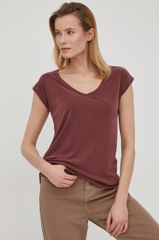 Pieces t-shirt pozostałe bordowy 17095260.RedMahogan