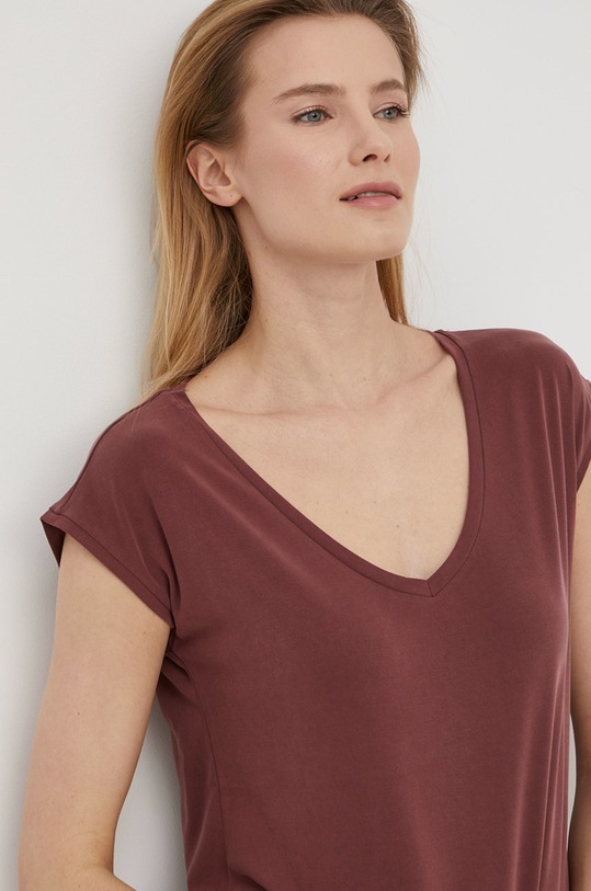Pieces t-shirt 17095260.RedMahogan bordowy AA00