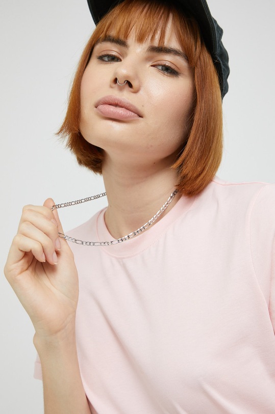 Pieces tricou din bumbac roz 17086970.CrystalRos