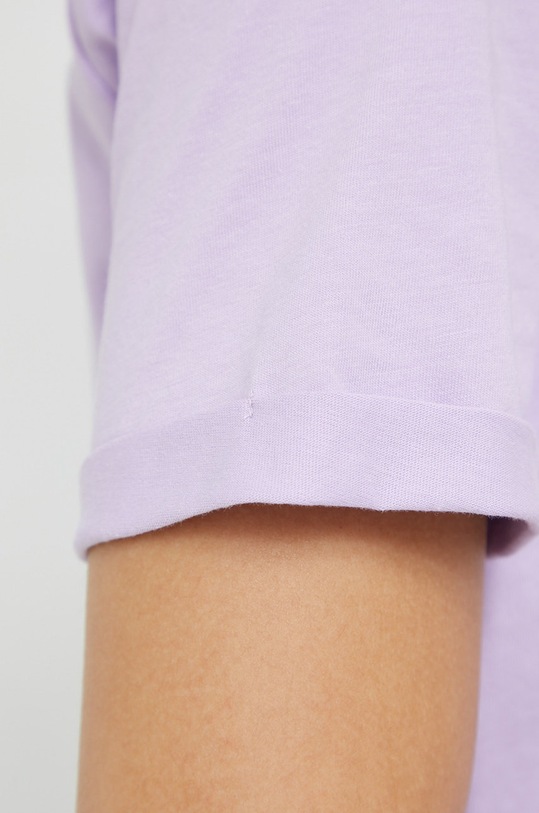 Pieces t-shirt bawełniany 17086970.Lavendula fioletowy