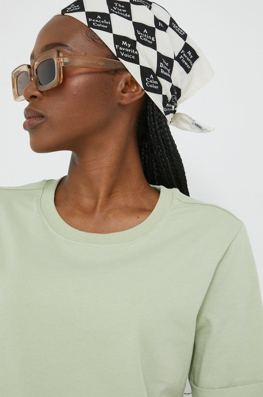 Pieces t-shirt bawełniany zielony 17086970.Swamp