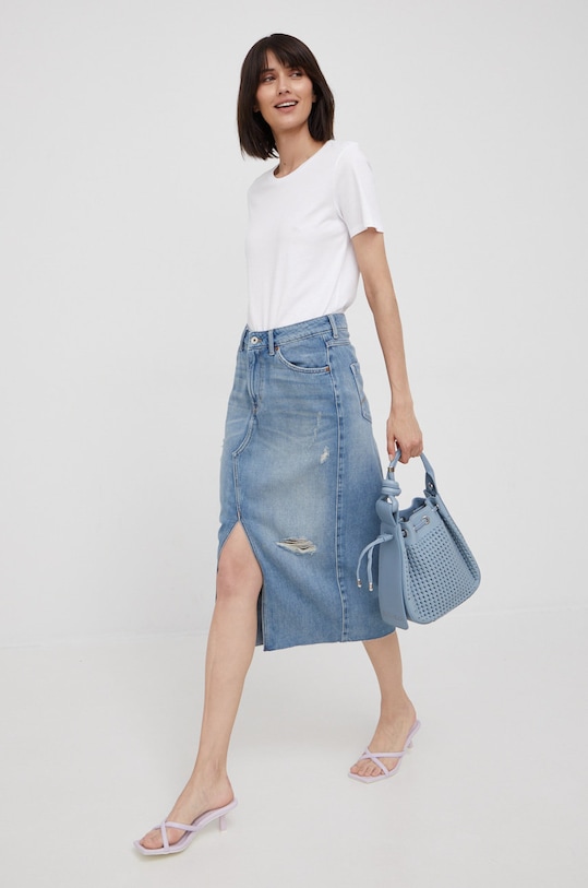 Βαμβακερό μπλουζάκι Marc O'Polo B01207251257 λευκό AA00