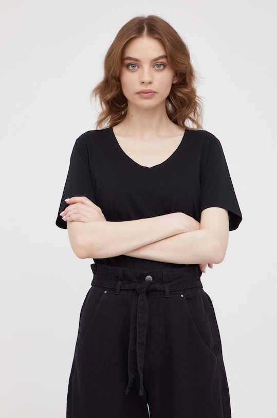 Marc O'Polo tricou din bumbac uni negru B01207251331