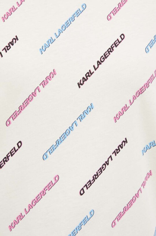 Памучна тениска Karl Lagerfeld 225W1700 бежов
