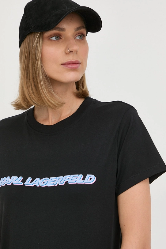 Karl Lagerfeld t-shirt bawełniany 225W1701 225W1701 czarny