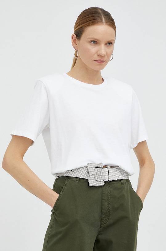 Gestuz tricou din bumbac uni alb 10905060.NOOS