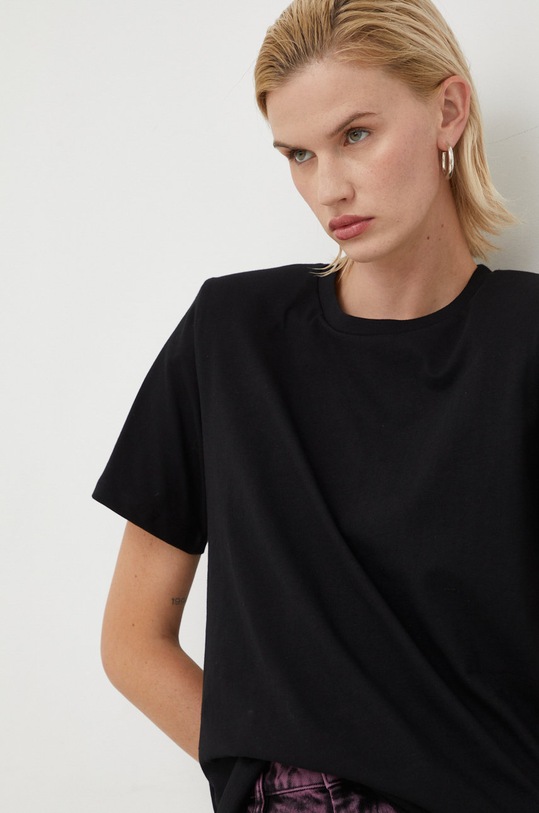 Gestuz t-shirt bawełniany czarny 10905060.NOOS