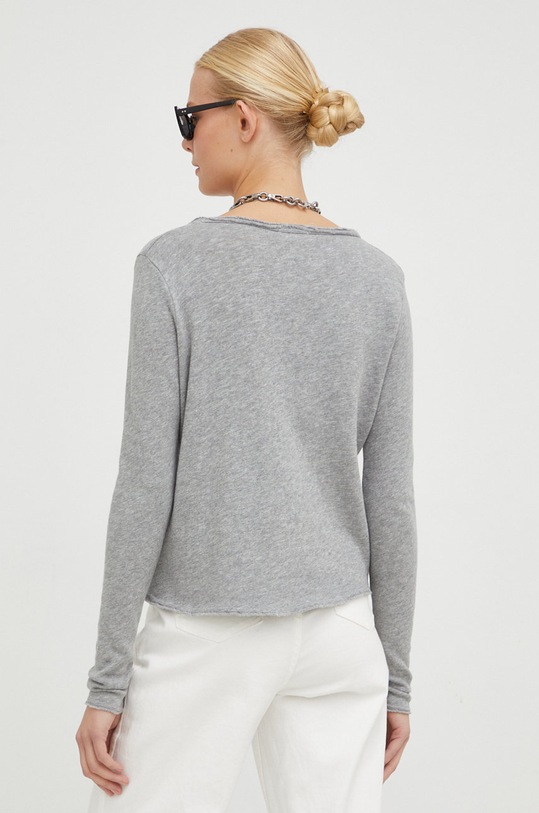 Oblečení Bavlněné tričko s dlouhým rukávem American Vintage T-SHIRT ML COL V SON02B šedá