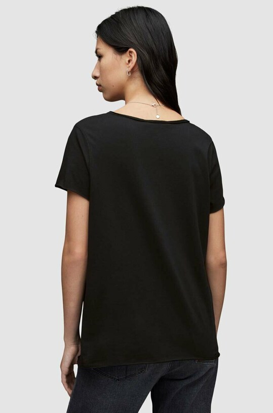 Хлопковая футболка AllSaints чёрный WM115P