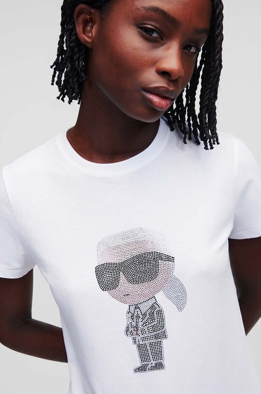 Хлопковая футболка Karl Lagerfeld 230W1770 белый AA00
