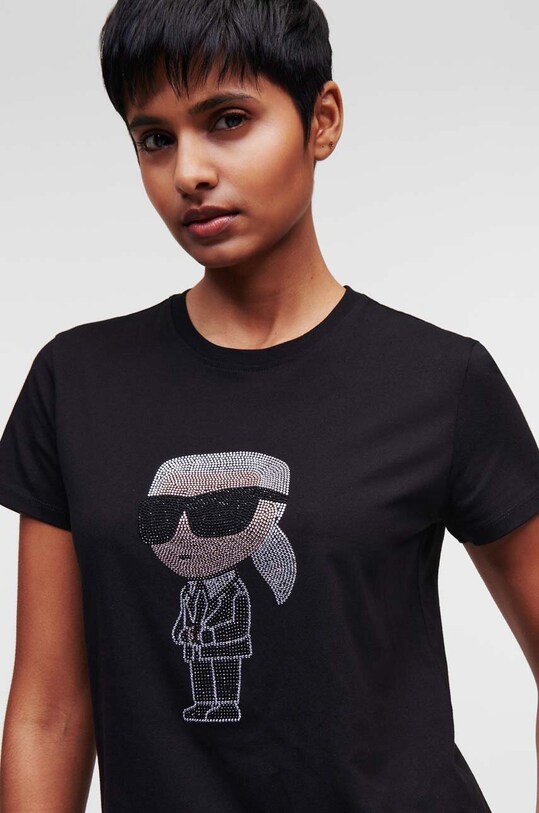 Хлопковая футболка Karl Lagerfeld 230W1770 чёрный AA00
