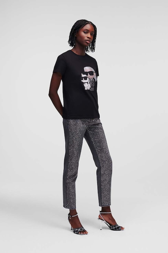 Îmbrăcăminte Karl Lagerfeld tricou din bumbac 230W1772 negru