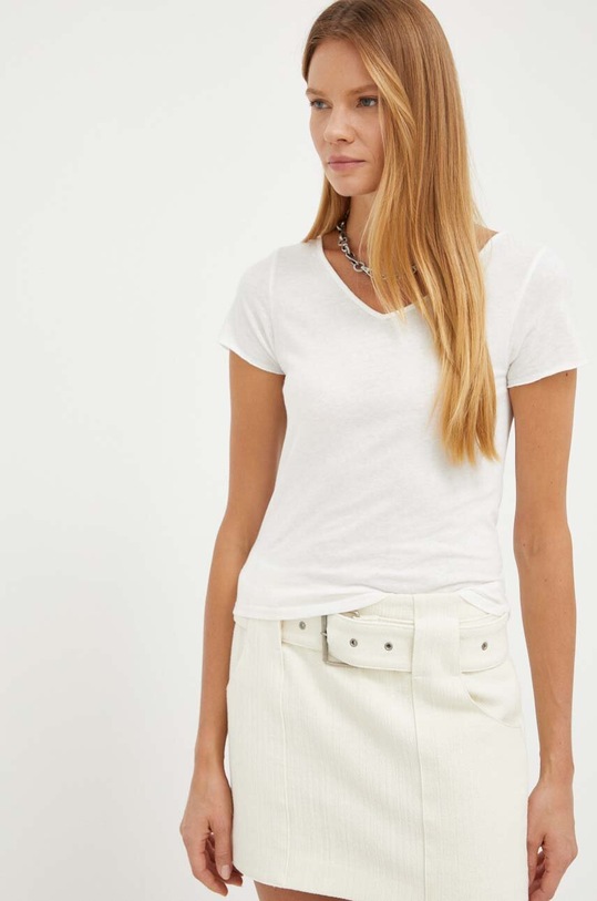 Pamučna majica American Vintage bijela AK02D