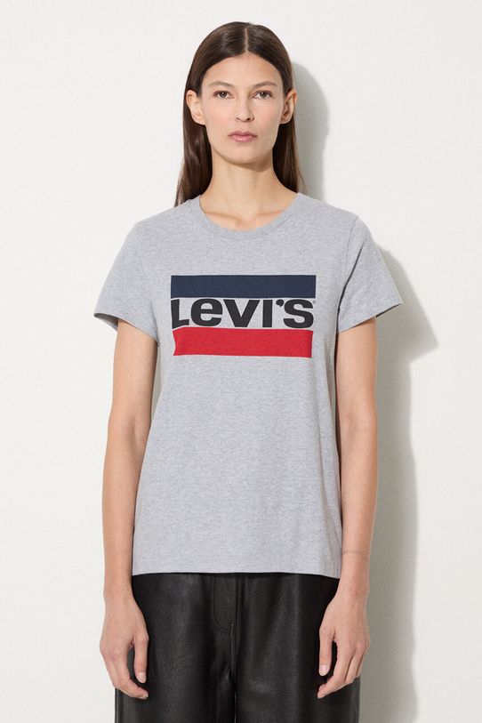 Levi's t-shirt bawełniany The Perfect Tee nadruk szary 17369.1687