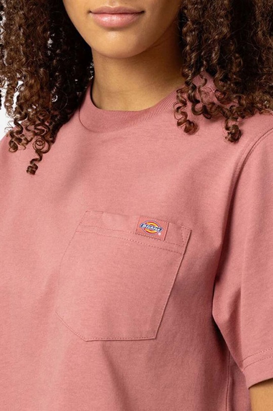 Clothing Dickies cotton T-shirt Dickies Porterdale Crop DK0A4XDEC37 DK0A4XDEC37 pink