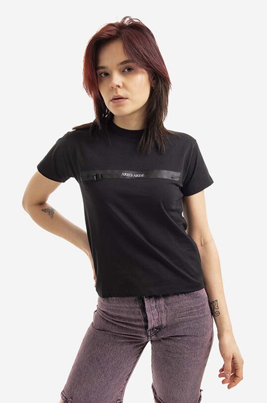 Bavlněné tričko Aries Shrunken Zip Tee